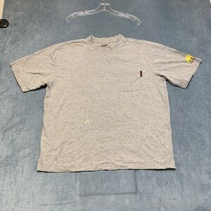 Wolverine T Shirt Mens XL Heather Gray Cotton Crew Neck Chest Pocket Summer